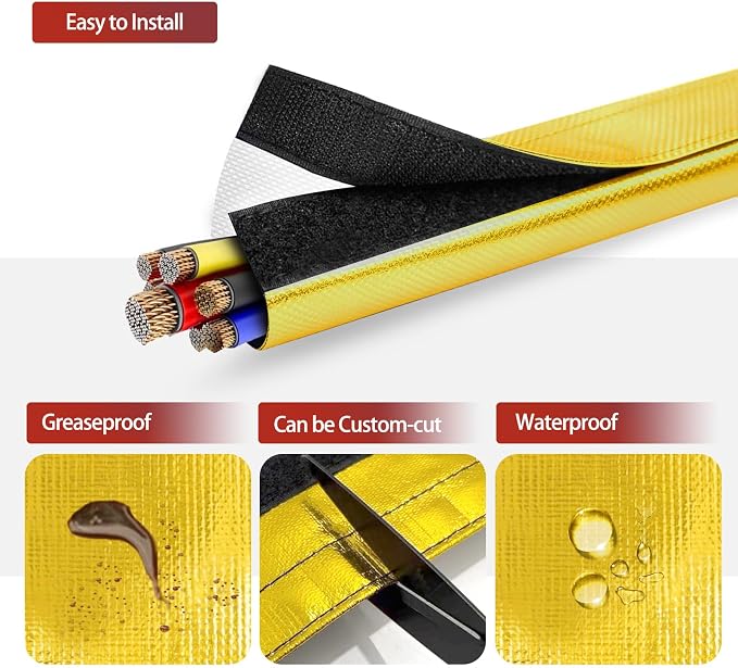 Wire Heat Shield Wrap for Car Hose Lines, 3/4" I.D. x 10FT, - Image 5
