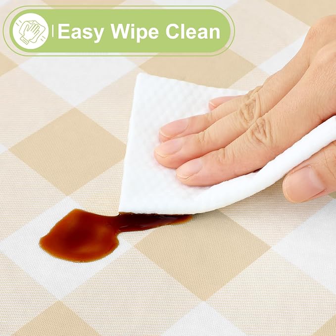 Smiry Square Table Cloth, Waterproof Vinyl Tablecloth - Image 3