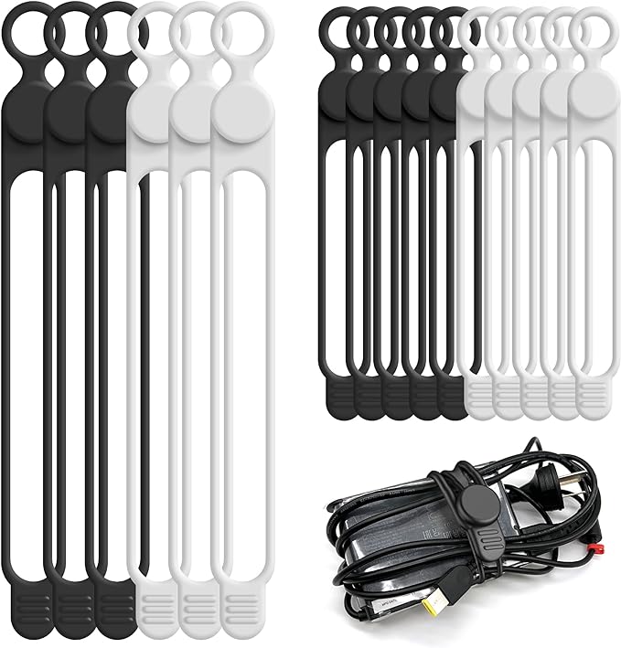 Silicone Cable Ties Cord Organizer Cable Management by ELECTRONICSORGANIZATION