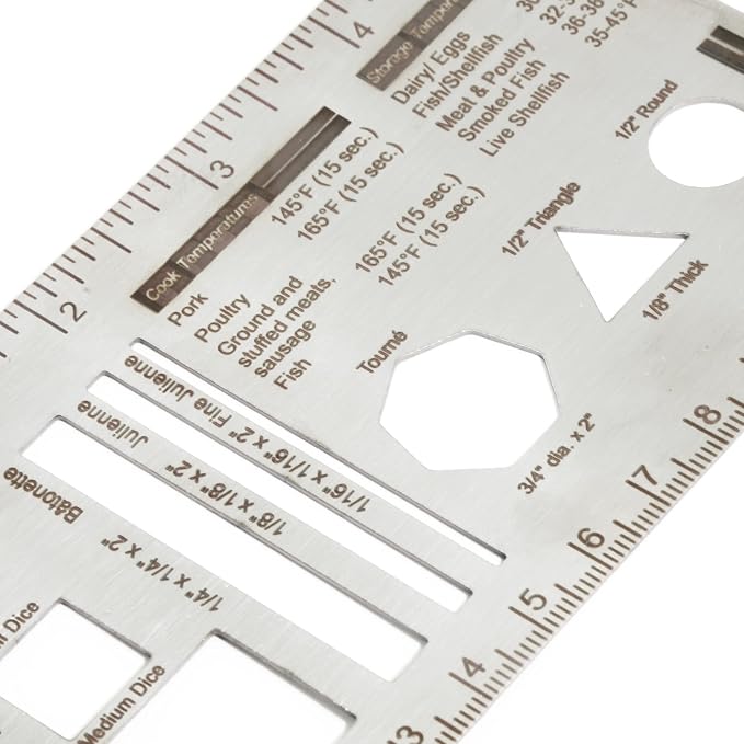 Culinary Ruler Mini Cutting Reference Template Cooking Measurement | stainless - Image 4