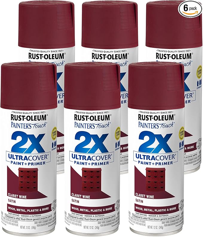 Rust-Oleum 334062-6PK Painter's Touch 2X Ultra Cover Spray Paint, 12 oz by Rust-Oleum
