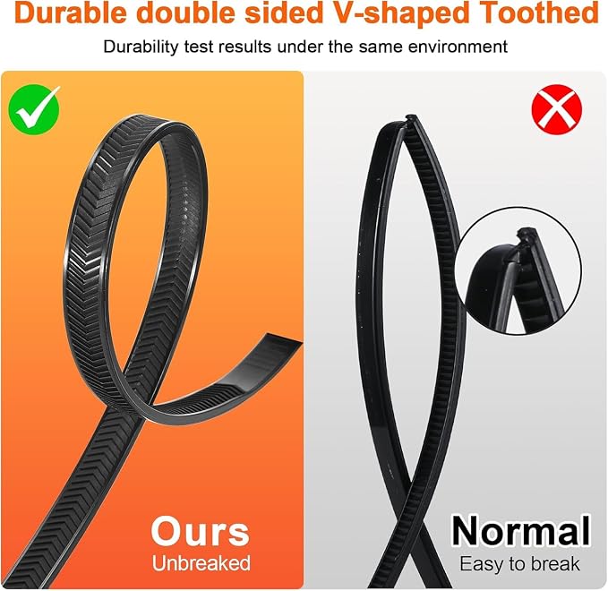 Zip Ties Heavy Duty 12+12 inch, V-Shaped Toothed Double Sided - Image 6