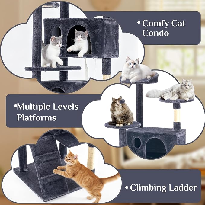Sweetcrispy 80 Inch Cat Tree Tower, Indoor Cat Condo - Image 4