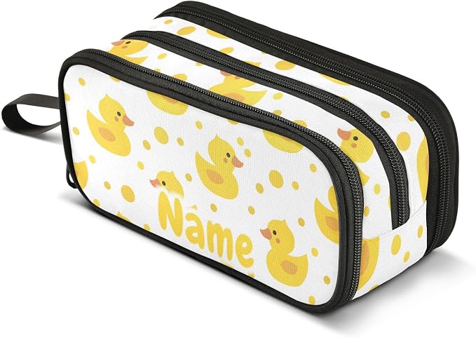 Custom Cute Yellow Ducks Pencil Case Box Boys Girls Personalized Name Large by BOENLE-WELCOMEYOURCOMING