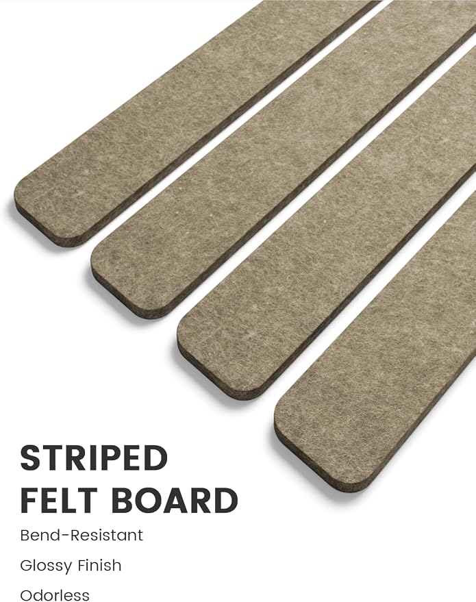 Fluxynara Cork Board Alternative Felt Strip Board 8-Pack 13"x2", Office Pin - Image 3