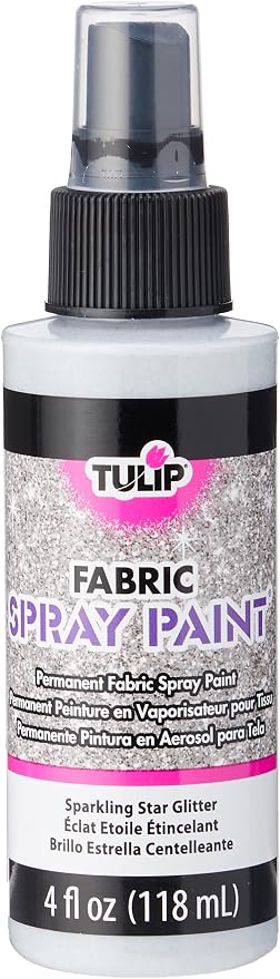 Tulip Fabric Paint, Permanent Spray on Paint, 4 fl oz Sparkling Star Silver - Image 4
