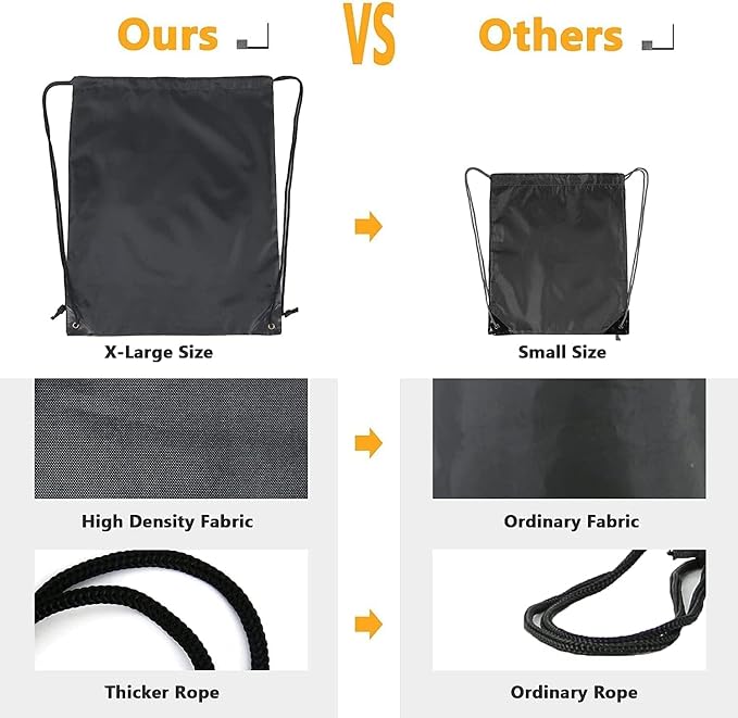 BeeGreen Black Purple Drawstring Backpack Bags Bulk 2 Pack X-Large 22.4" L x - Image 5