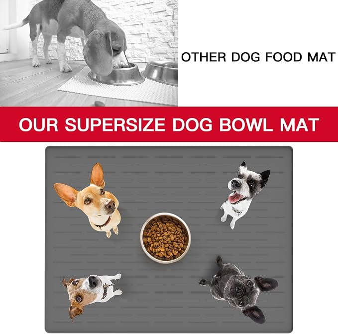 39.4"x29.5" Large Pet Food Mat, Silicone Dog Mats - Image 7