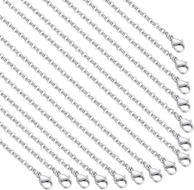 30 Pack 20 Inch Necklace Chain Stainless Steel Link Cable Chain Necklace by TOSCALINA