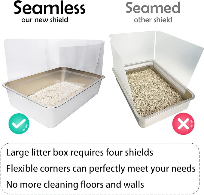 12PCS Cat Litter Box Pee Shields, Transparent Easy Clean Splash Guard - Image 5