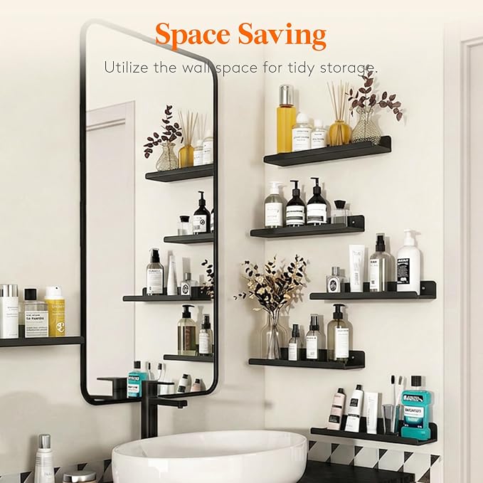 Lifewit Floating Shelves for Bathroom, Acrylic Display Shelf Wall Mounted for - Image 6