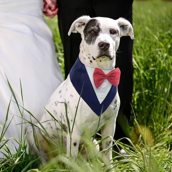 FUAMEY Dog Tuxedo for Medium Dogs, Dog Formal Suit Dogs Attire Pet Bow Tie - Image 2