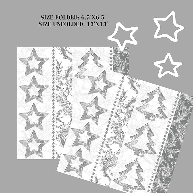 20-ct 13x13 Christmas Paper Decoupage Napkins, 3-Ply Servilletas Tissue Napkin for Dinner and Parties, Disposable Napkins (Trees Pattern)
