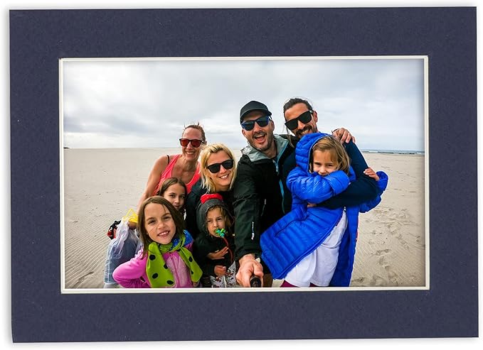 11x14 Mat for 8.5x11 Photo - Precut Navy Picture Matboard for Frames Measuring 11 x 14 Inches - Bevel Cut Matte to Display Art Measuring 8.5 x 11 Inches - Acid Free Pack of TEN MATS
