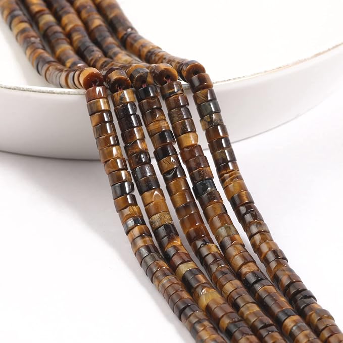 150Pcs 4×2mm Natural Yellow Tiger Eye Spacer Stone Beads - Image 6