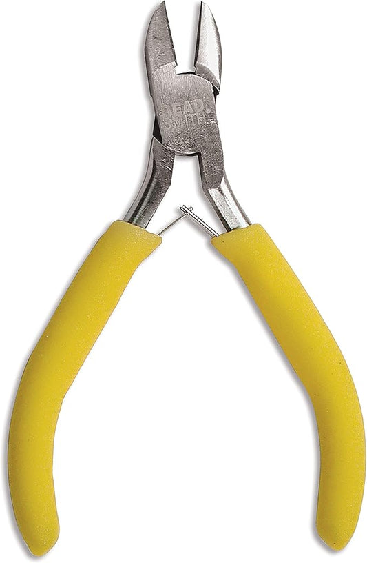 The Beadsmith Color-ID Side Cutter – 5 inches (127mm) – Yellow Comfort Grip Handle – Polished Steel Head and Double-Leaf Spring - Tool for Jewelry Making