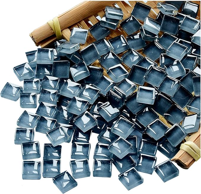 Mosaic Tiles Squares Dark Gray Crystal Mosaic Glass Tile by Ricytnig