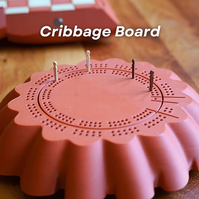 Forgecore Gourd Games, Pumpkin Game Set: Magnetic Chess Checkers, Dice Tower, Cribbage, Card Holder, Gourd Gambit Pumpkin Chess Expansion Pack, 3D Printing Portable Adult Pumpkins Board Game Set(2#1)