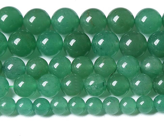 90PCS 8MM Natural Green Aventurine Beads Natural Gemstone Crystal Energy Stone Beads for Jewelry Making DIY Bracelet Necklace 2 Strand 32"
