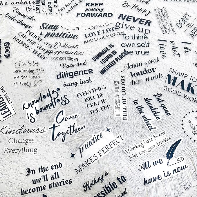 50Pcs Motivational Transparent Quote Stickers by YOKSAS