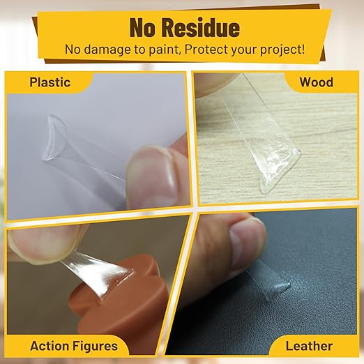 180 Pcs Removable Mounting Putty, Strong Double Sided Glue Adhesive Dots Clear Museum Sticky Tack for Action Figures Wall Hanging No Residue, 3/8"