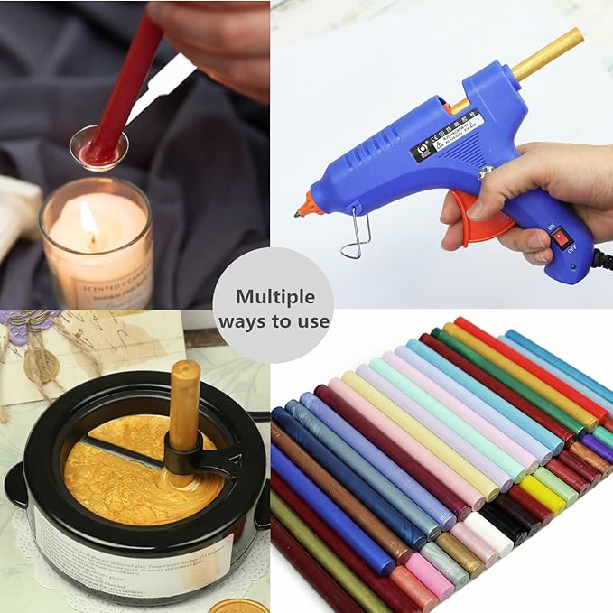 Gray Blue Wax Sealing Sticks, ONWINPOR 10pcs Glue Gun Wax Seal Sticks for Wax Seal Stamp, Melting Wax Seal Sticks for 0.43'' Glue Gun Wax Sealing Sticks (Gray Blue)