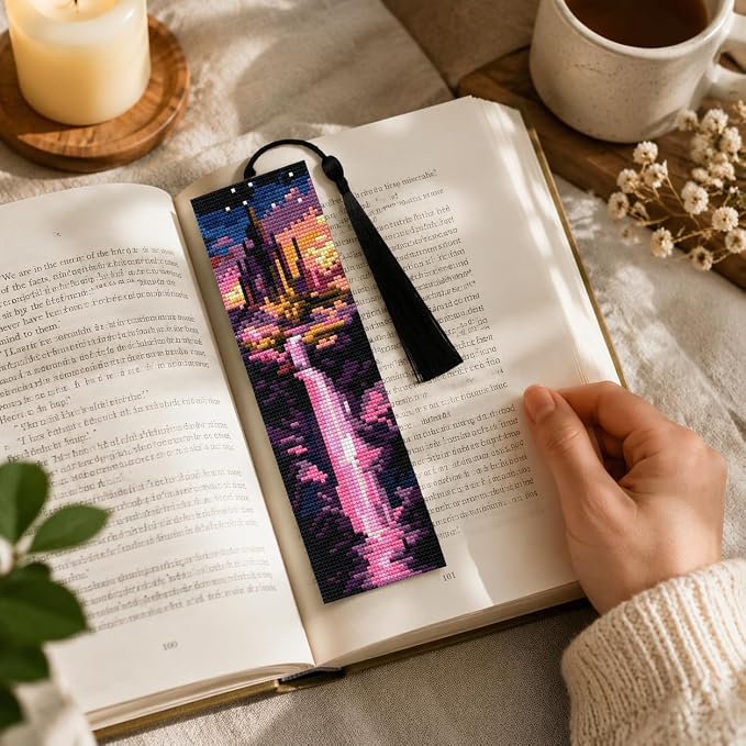 NEGEKFKX 4 Pcs Cross Stitch Bookmark Kit - Image 4