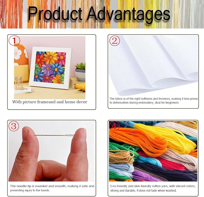 Tiwabb Flower Cross Stitch Kits - Image 4