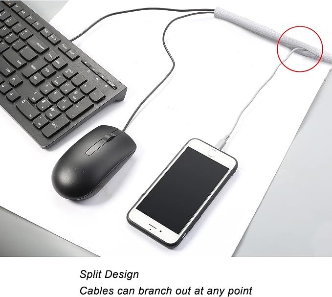 25ft - 1/2 inch Braided Cable Management Sleeve Cord Protector - Self-Wrapping - Image 3