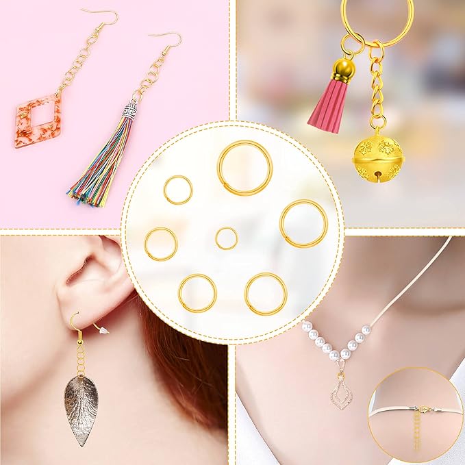 Paxcoo Gold Jump Rings for Jewelry Making - Image 2