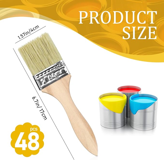 48 Pack 2 Inch Paint Brushes, All-Purpose Chip Brush Set - Image 2