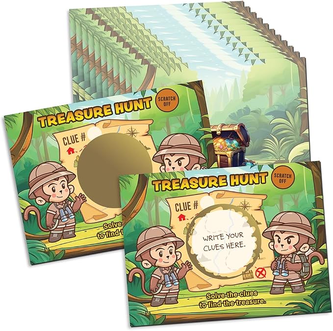 My Scratch Offs Jungle Treasure Scavenger Hunt Map Make Your Own Scratch Off by MyScratchOffs