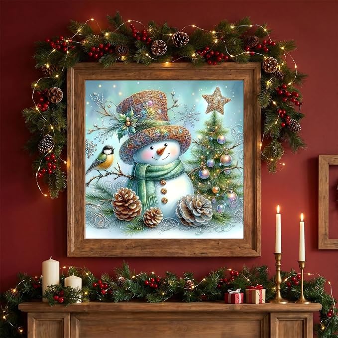 Christmas Snowman Stamped Cross Stitch Kits - Image 2