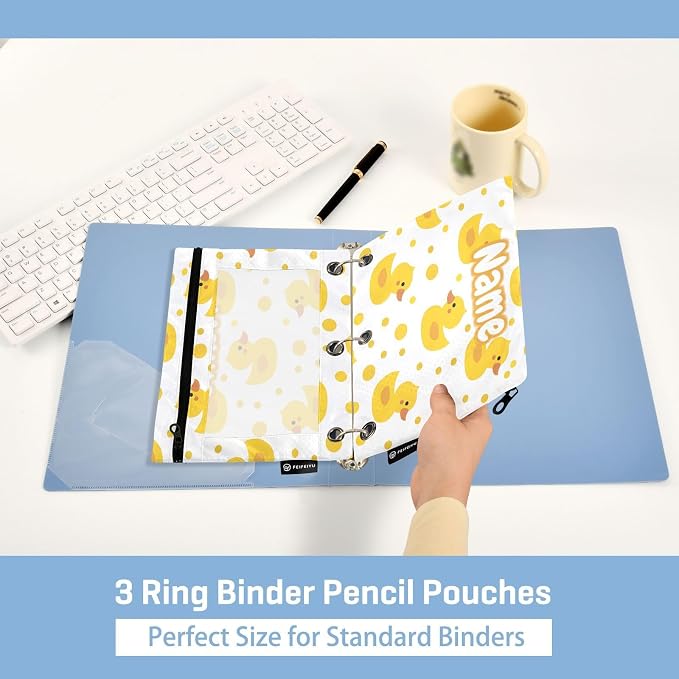 Custom Cute Yellow Ducks Pencil Pouch - Image 4