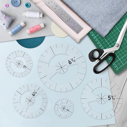 Imeepa 5PCS Clear Acrylic Circle Template Rulers - Image 5