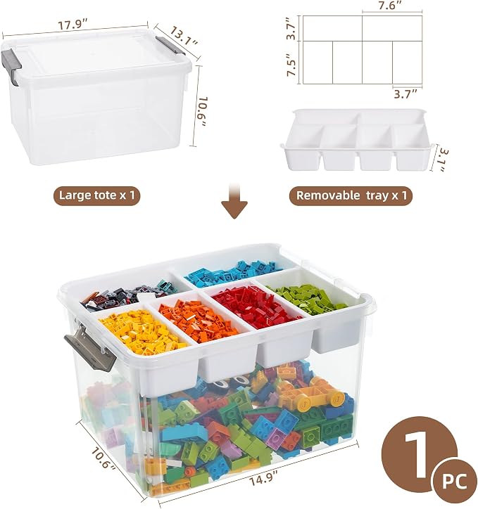 Citylife 17QT Clear Craft Organizers and Storage Box - Image 2