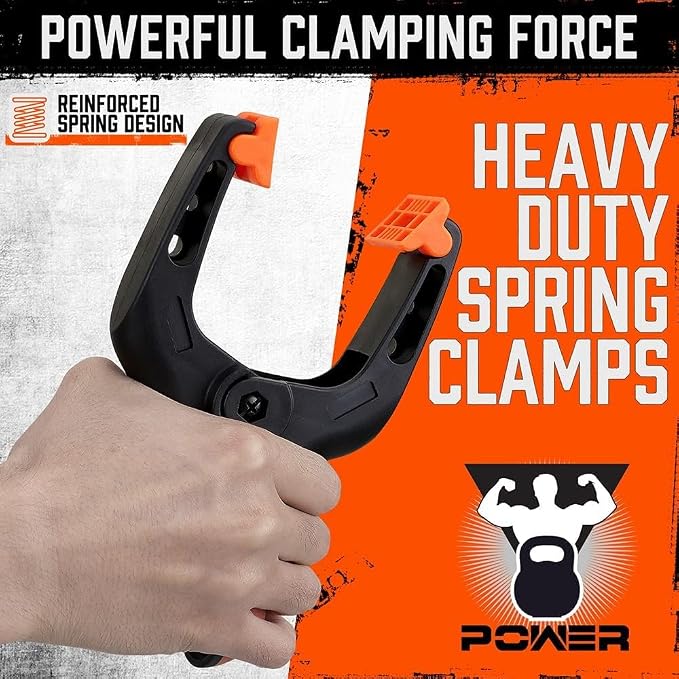 HORUSDY 4-Pack Spring Clamps Heavy Duty, 7-inch Large Plastic Clamps - Image 6