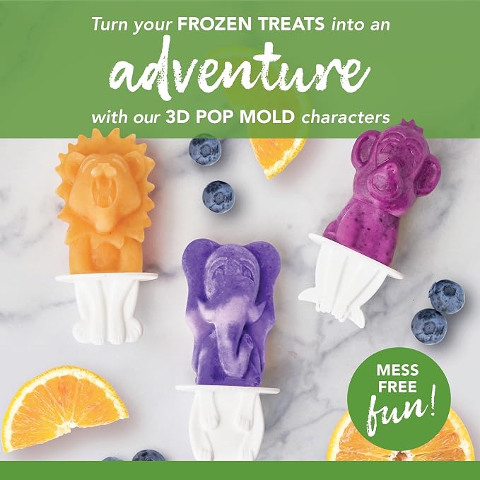 Tovolo Animal Popsicle Molds Zoo Crew Set of 4 Reusable Popsicle Molds - Image 2