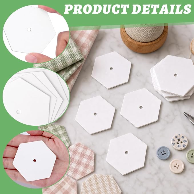 400 PCS Paper Piecing 1.25", Hexagon Quilting Templates - Image 3