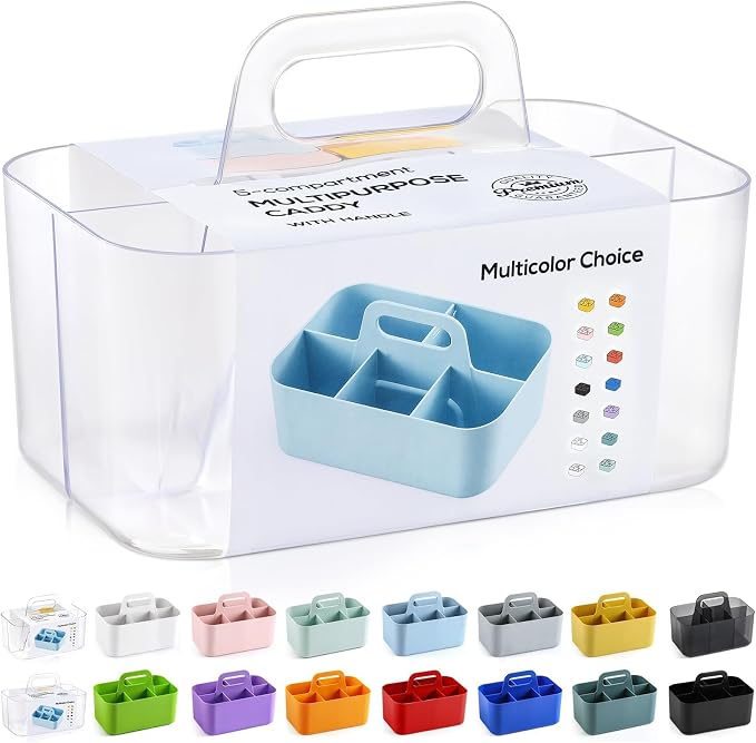 Multiuse Caddy Organizer with Handle, Portable Plastic Tote Bin - Image 8