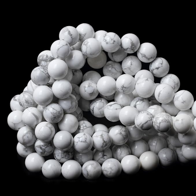 10mm 35PCS Natural White Howlite Gemstone Round Loose Stone Beads - Image 6