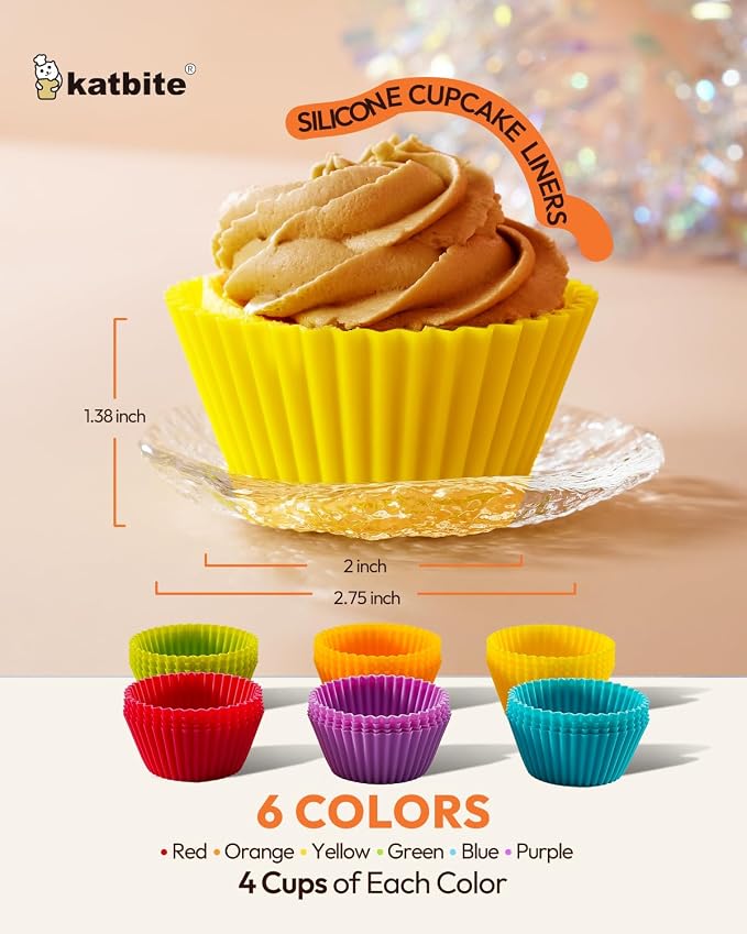Katbite Silicone Cupcake Liners 24 Pack - Image 3