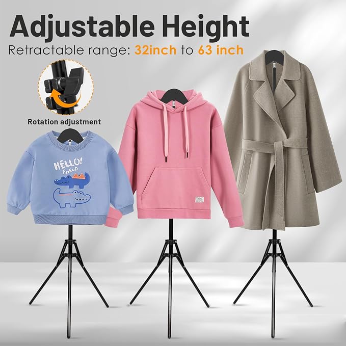 2 Pack Shirt Display Stand, 32-63 Inch Height Adjustable Mannequin Torso - Image 5