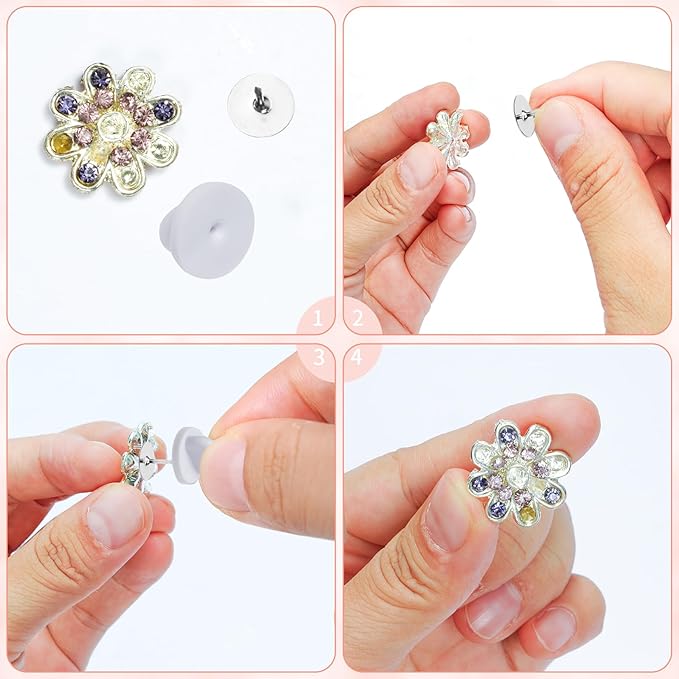 400pcs PVC Rubber Butterfly Clutch Pins Tie Tacks Blank for Uniform Badges Backing Holder Clasp Lapel Enamel Pins(200 Sets),White
