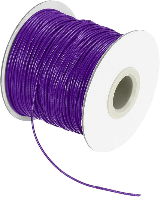 MECCANIXITY Waxed Cord 1mm Waxed Thread 87 Yard Wax String Leather Cord for Bracelet Making, Necklaces, Beading, Jewelry Making and DIY Crafts(Dark Purple)