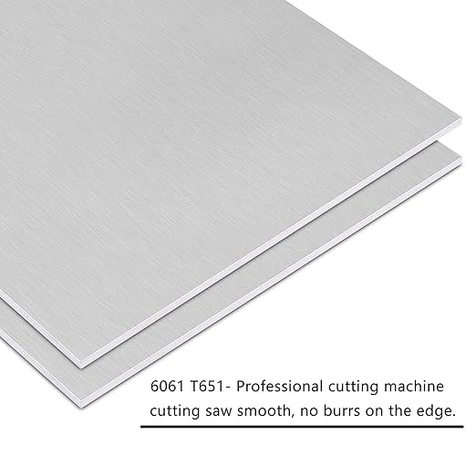 2Pack 6061 T651 Aluminum Sheet Metal 8 x 8 x 1/8(0.125") Inch Flat Plain Aluminum Plate Covered with Protective Film, 3mm Heat Treatable Rectangle Aluminum Metal Plate for Crafting, Industrial