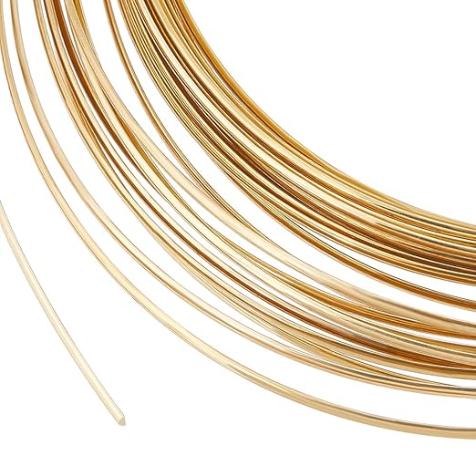 BENECREAT 19.6 Feet 22 Gauge Half Round Copper Wire 1.6mm Wide Brass Craft Wire, Jewelry Beading Wire for Earring Necklace Jewelry Making, Wire Wrapping,DIY Arts