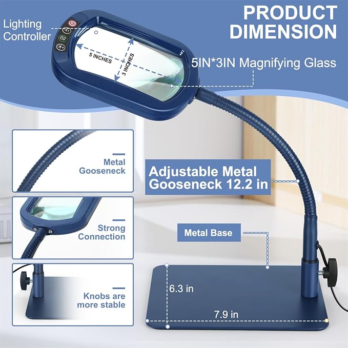 Veemagni 12X Rectangle Magnifying Glass - Image 5