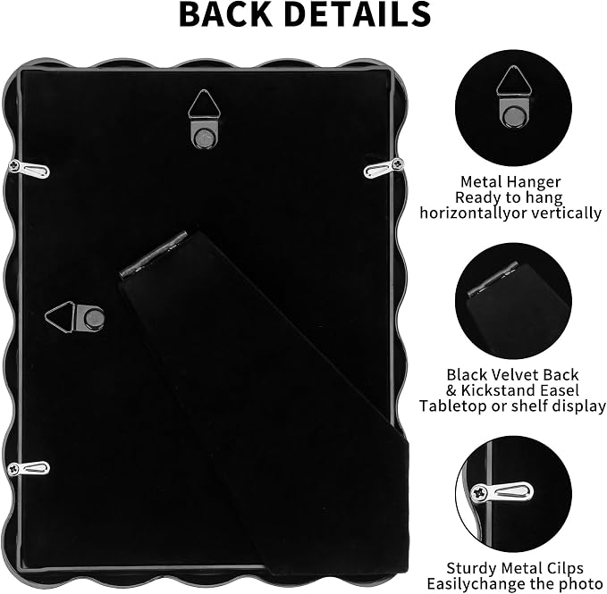 Black 8x10'' Heavy-Duty Zinc Alloy Picture Frames - Image 4