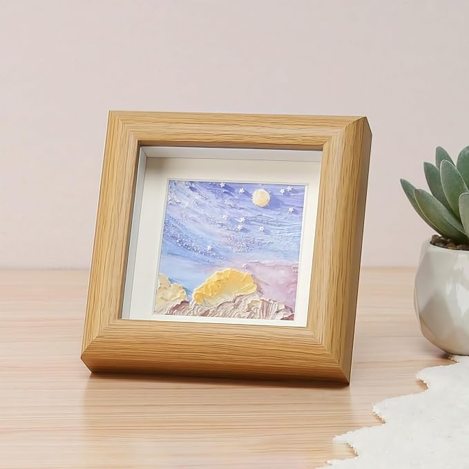 4x4 Shadow Box Picture Frame Real Glass Front, Small Shadow Box Frame Display - Image 2